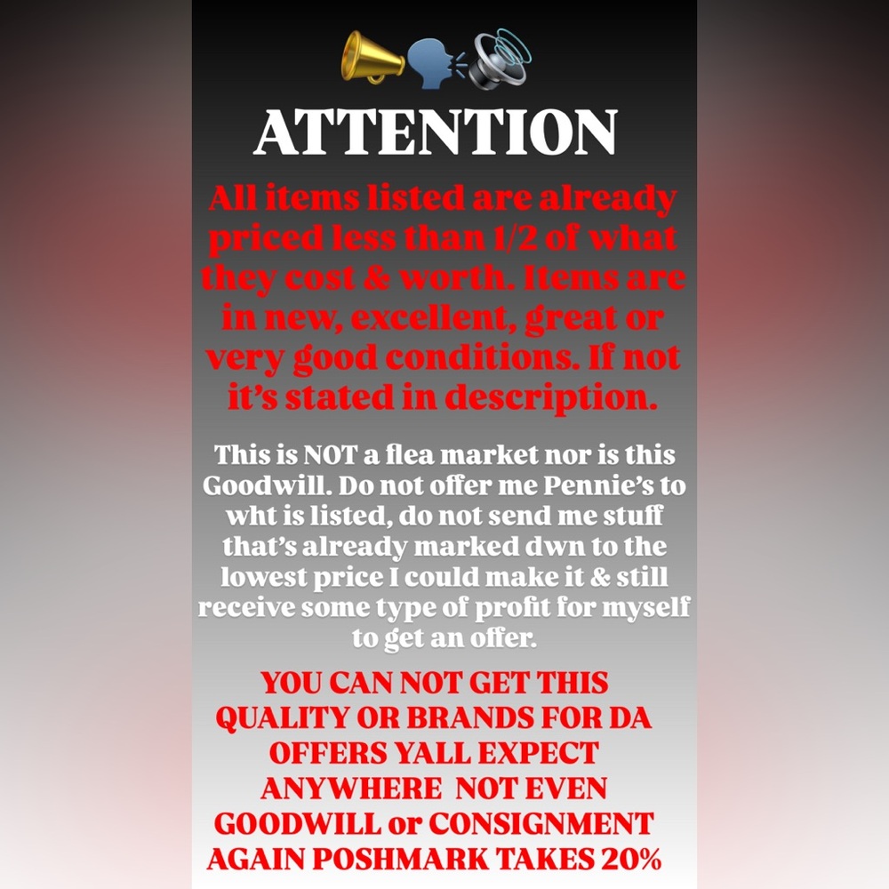MY CLOSET IS NOT A FLEA MARKET
ATTENTION: ATTENTION